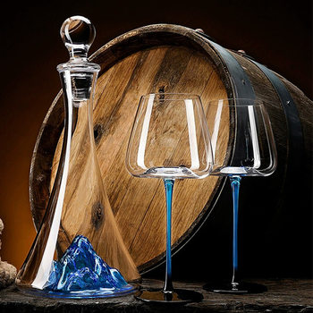 European Light Luxury Blue Iceberg Transparent Glass Decanter High-Value Red Wine Filter Wine Dispenser