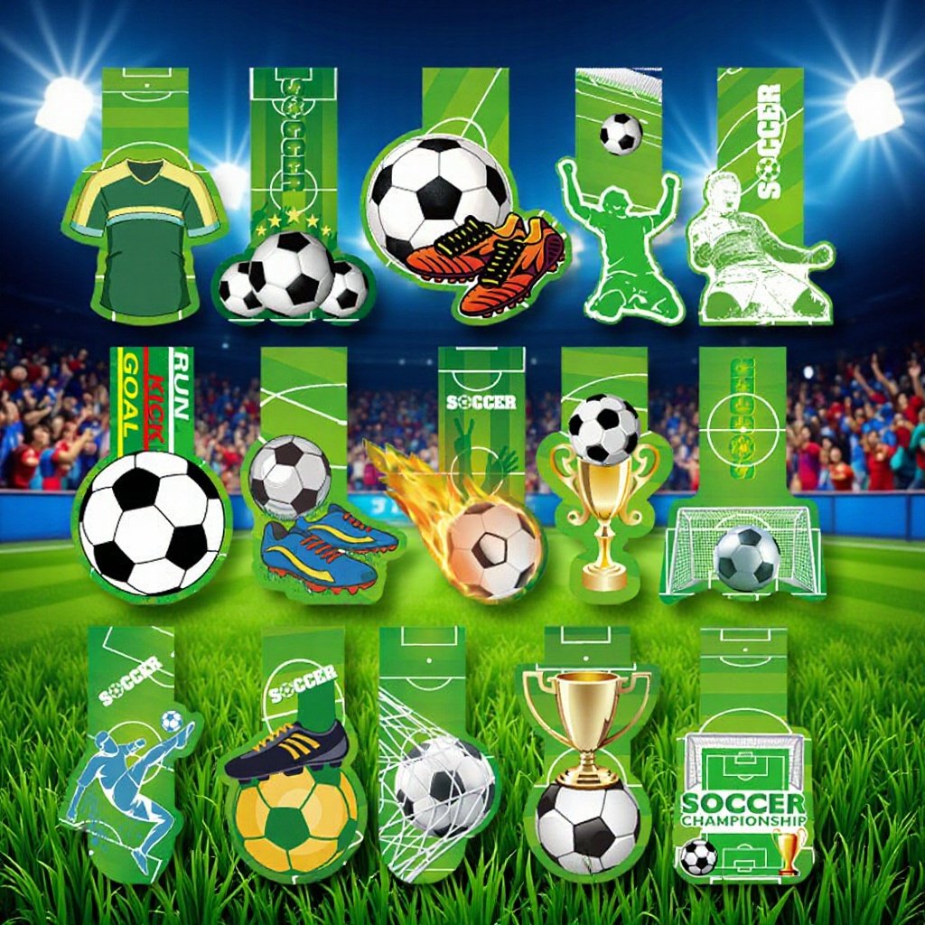 Hot-Selling Amazon Magnetic Bookmarks World Cup Football Cross-Border E-Commerce Supply Chain Guangzhou Manufacturer Magnetic Stickers