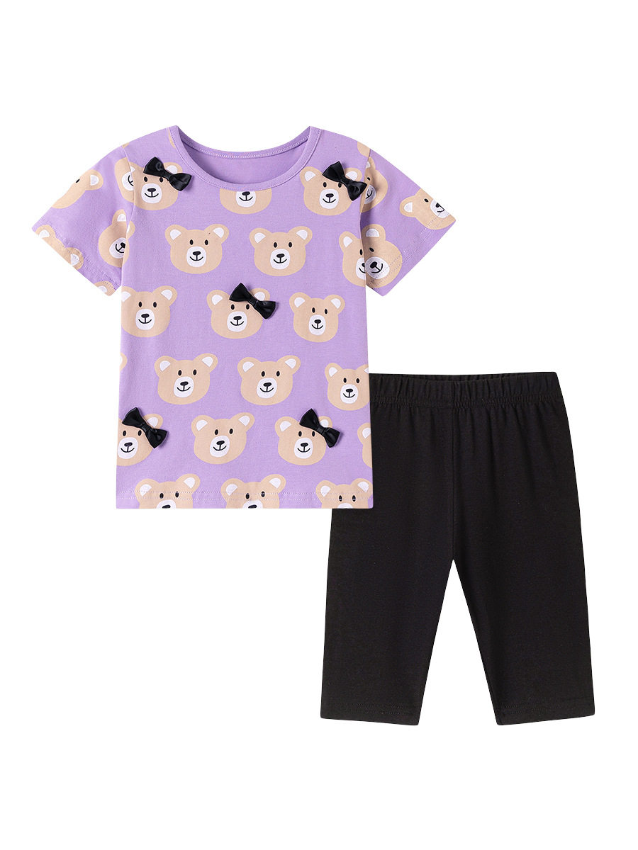 Factory Children's Clothing Wholesale, Summer Short-sleeve Girls' Set, [Style] Cartoon Kids' Set Dropshipping & Distribution