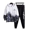 Sports Casual suit Men's Autumn New Korean Fashionable Loose Gradient Hooded Sweat with Casual Pants