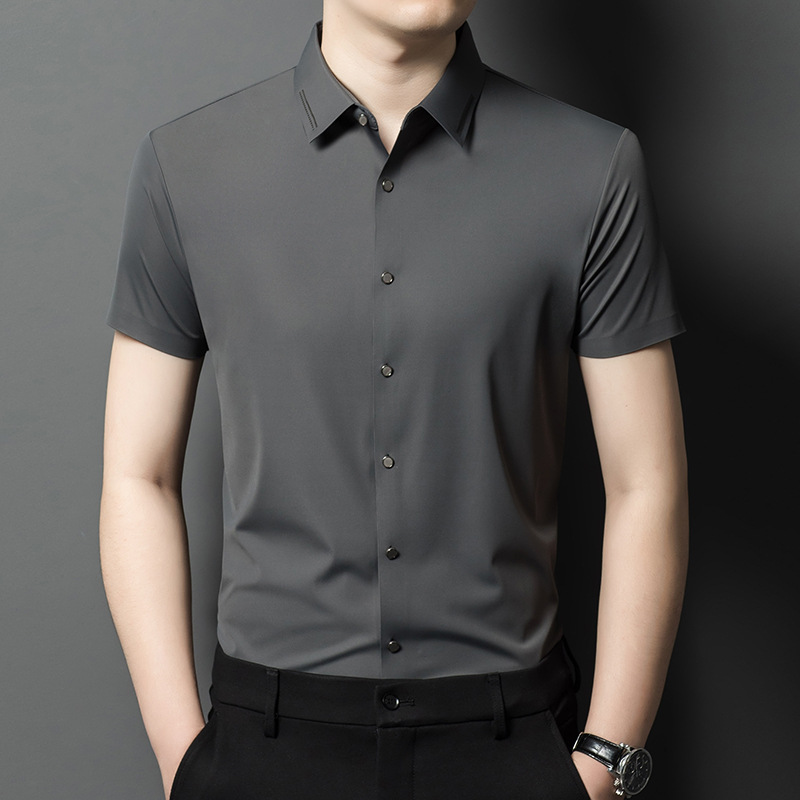 Áo Sơ Mi Nam Ngắn Tay Kín Cổ Hàng Mùa Hè