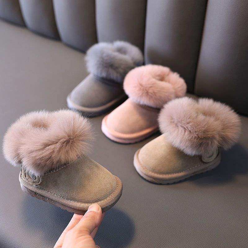 Baby Boy's Velvet Thickeneded Soft-Soled Snow Boots for Infants and Young Kidsren's New Winter Warm Toddler Shoes for Girls and Kidsren's Cotton Shoes