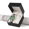 Hot-Selling Pu Leather Double Pillow Watch Box, High-End Couple Watch Box, Flip Watch Packaging Box, Cross-Border