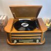 Retro Multifunctional Vinyl Record Player Wooden CD Player Bluetooth Retro FM Radio Integrated Tape Player Ornaments