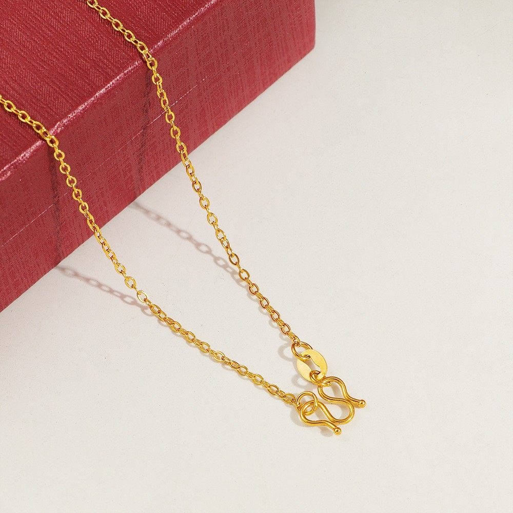 钛钢不掉色M扣蛇骨链2024新款项链女简约颈链百搭通勤素链锁骨链