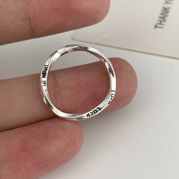 Korean Style S925 Silver Opening Lucky Mobius Ring Ring Women's Fashionable Personalized Niche Design Light Luxury Ring