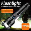 Cross-border strong light telescopic zoom flashlight Type-c charging multifunctional outdoor lighting COB side light with magnetic attraction