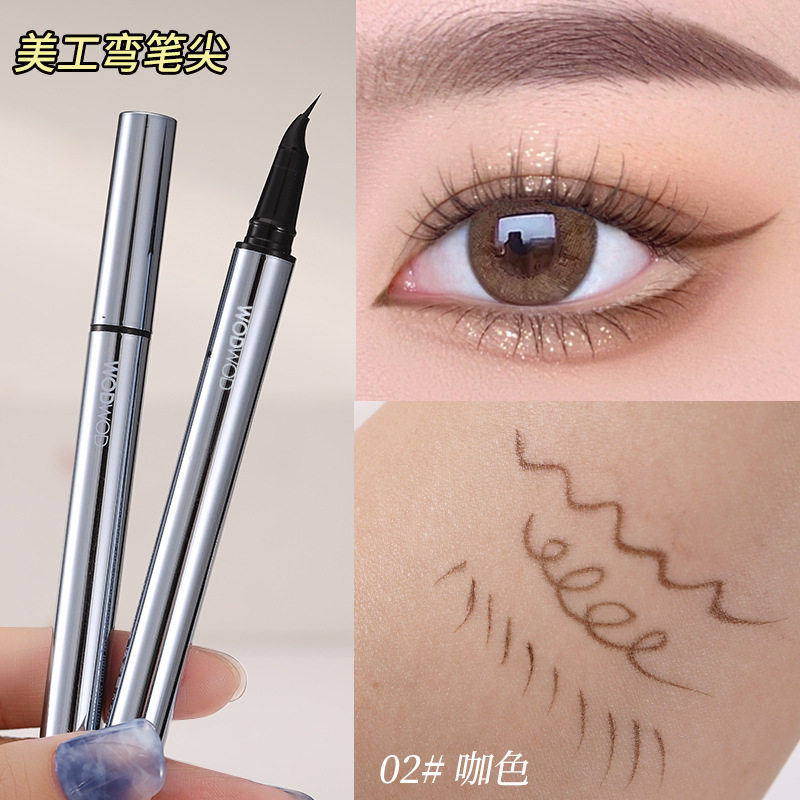 Wodwod Ultra-Fine Focus Curved Tip Liquid Eyeliner Pen for Women, Waterproof, Sweat-Proof, Not Easy to Smudge, Lower Eyelash and Under-Eye Eyeliner Pen