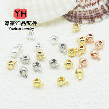 18K real gold flat closing buckle round bracelet positioning buckle wire rope fishing line closing necklace pressure cooker positioning beads