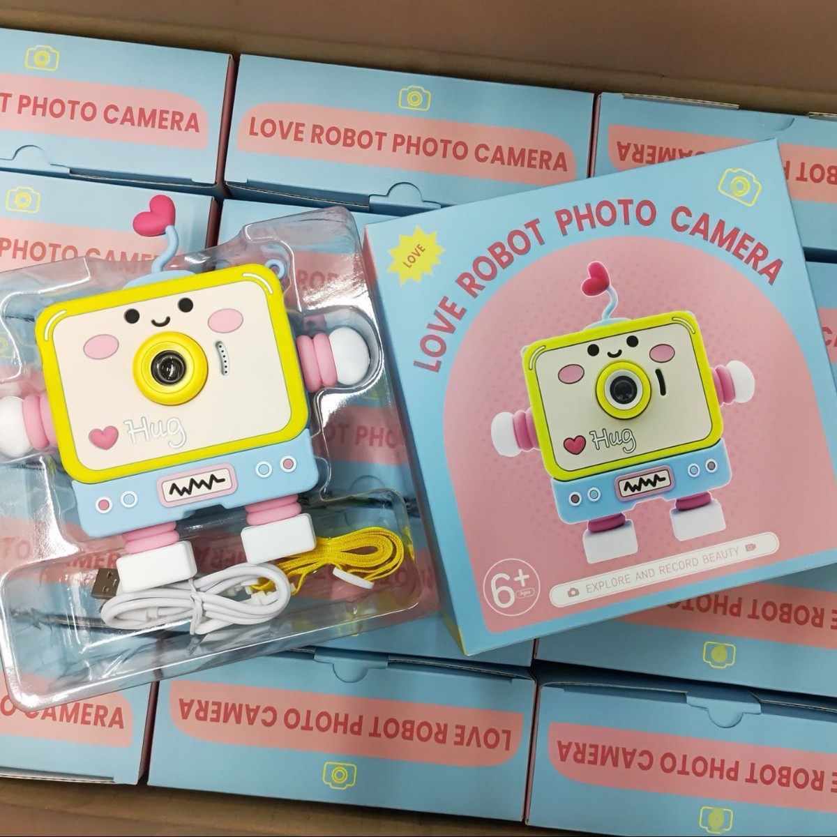 Love robot high-definition digital camera double lens self-timer video camera children's enlightenment camera cross-border