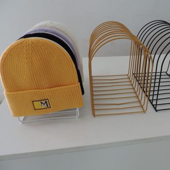 Iron Simple Home Desktop Hat Storage Rack Iron Woolen Hat Rack Shop Bookshelf Storage Rack Storage Rack