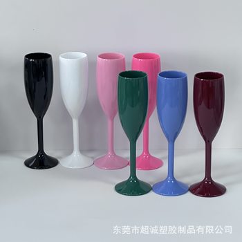 Factory direct supply PC plastic wine glass 6oz acrylic plastic champagne glass PS plastic goblet printable LOGO