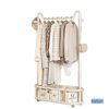 Clothes Rack Floor-Standing Vertical Clothes Rack Mobile Wheeled Rental Dormitory Storage Clothes Drying Rack Bathroom Cat Ear Floor-Standing Clothes Rack