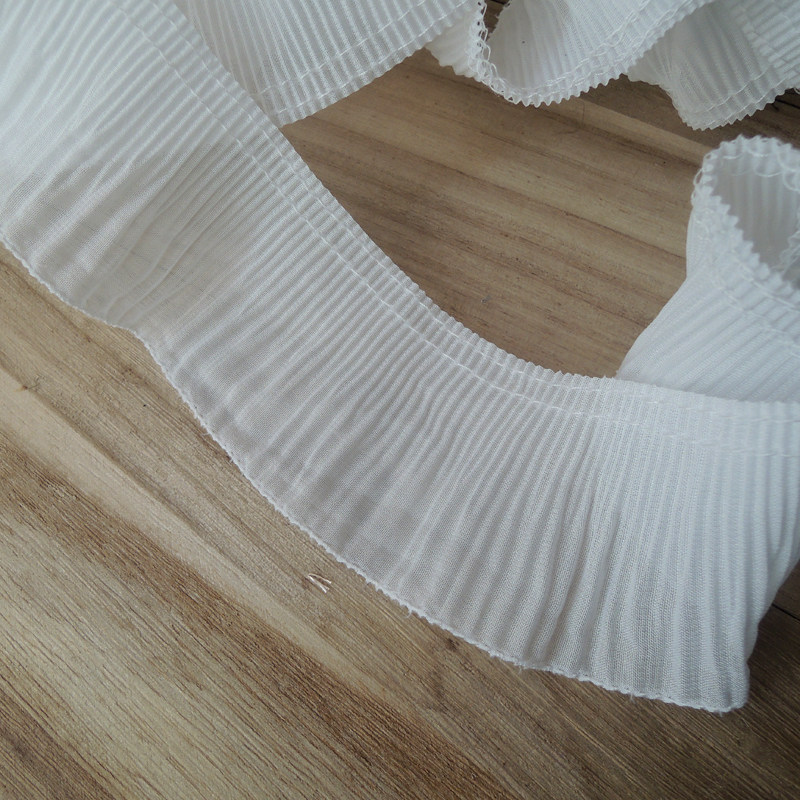 Good Quality Linen Pleated Chiffon Lace Day Single Organ Pleated Lace Clothes Accessories Decorative Sleeve diy