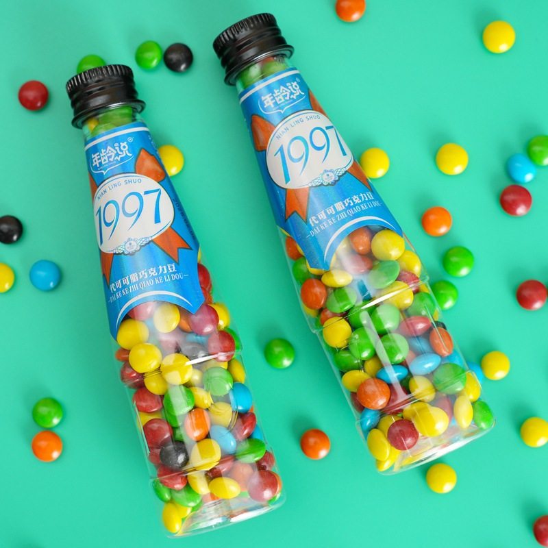 Colorful Chocolate Bean Wine Bottle mm Bean Cola Bottle Candy Snack Substitute for Cocoa Butter Kidsren's Sharing Food