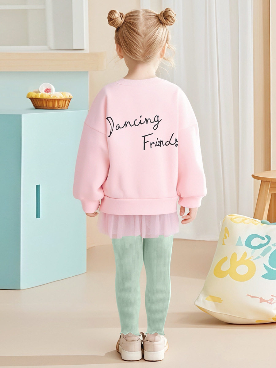 Nouveau costume de fille d'automne doublé de polaire, tenue pour petite fille à dessin animé avec filigrane