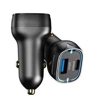 New Car Charger Pd Fast Charge Qc3.0 Flash Charge Multifunctional Cigarette Lighter 45W Car Charger Cross-Border Automotive Supplies