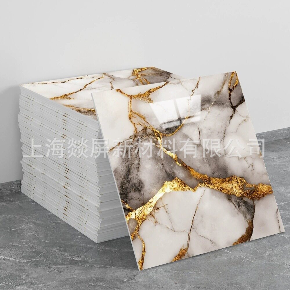 自粘防水仿瓷砖墙贴铝塑板翻新装饰遮丑大理石厨房墙面贴纸卫生间