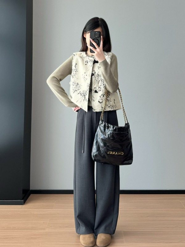 New Chinese style ~ double-sided wearable shell buckle western style jacquard South Korea velvet vest 2024 autumn and winter