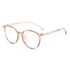 TR90 round large frame without makeup decoration white flat glasses frame light tea transparent color glasses frame myopia ultra light glasses frame