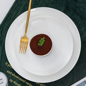 White Bone China Plate Spit Bone Plate Home Western Restaurant Steak Pasta Fruit Cold Dish Shallow Plate Breakfast Dessert Flat Plate