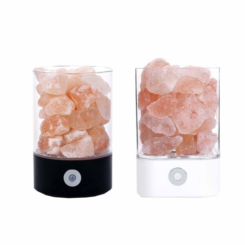 Creative Himalayan Crystal Salt Lamp Negative Ion Salt Mineral USB Night Light Bedroom Sleep Companion Table Lamp Creative Ornament