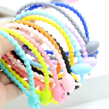 DIY jewelry accessories colorful multifunctional silicone ribbon car keychain bag pendant data drawstring strap