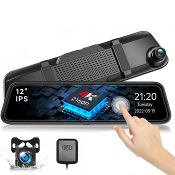 Streaming Media Smart Rearview Mirror 12inch Full Screen Front and Rear Dual Recording Quanzhi Solution 4K Rearview Mirror Driving Recorder