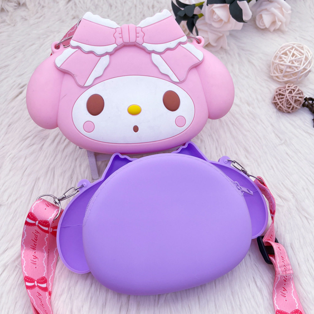 Children's Silicone Bag Cartoon Melody Fashion Coin Purse Girls Crossbody Bag Clothing Matching Shoulder Bag Storage Bag