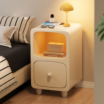 Small Wooden Bedside Table Cream Style Bedside Table Small Apartment Bedside Table Children's Bedroom Bedside Light Bedside Table