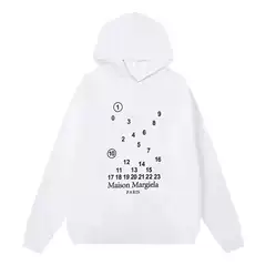 Cross-Border Trade New High-Quality Margiela Printed Letter Trendy Brand Unisex Hooded Sweatshirt Couple Outfit Casual Wear