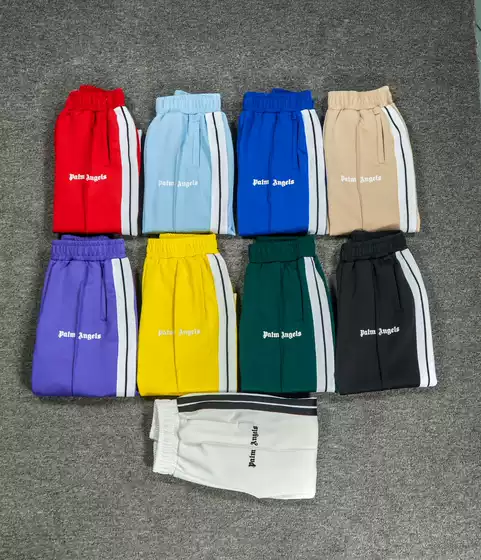 Correct version palm Angel hot summer in stock striped ribbon sports trousers