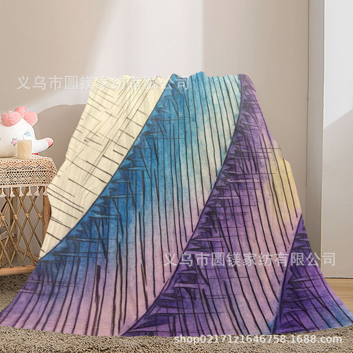 Modern Casual Casual Printed Four Seasons Casual Flannel Blanket, Lunch Break Blanket, Air Conditioning Blanket