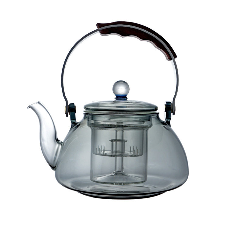 High Borosilicate Glass Teapot for Brewing Tea, Electric Ceramic Stove, Heat-Resistant Glass Teapot, Dual-Purpose Steaming and Cooking Teapot, Thickened Handle Teapot
