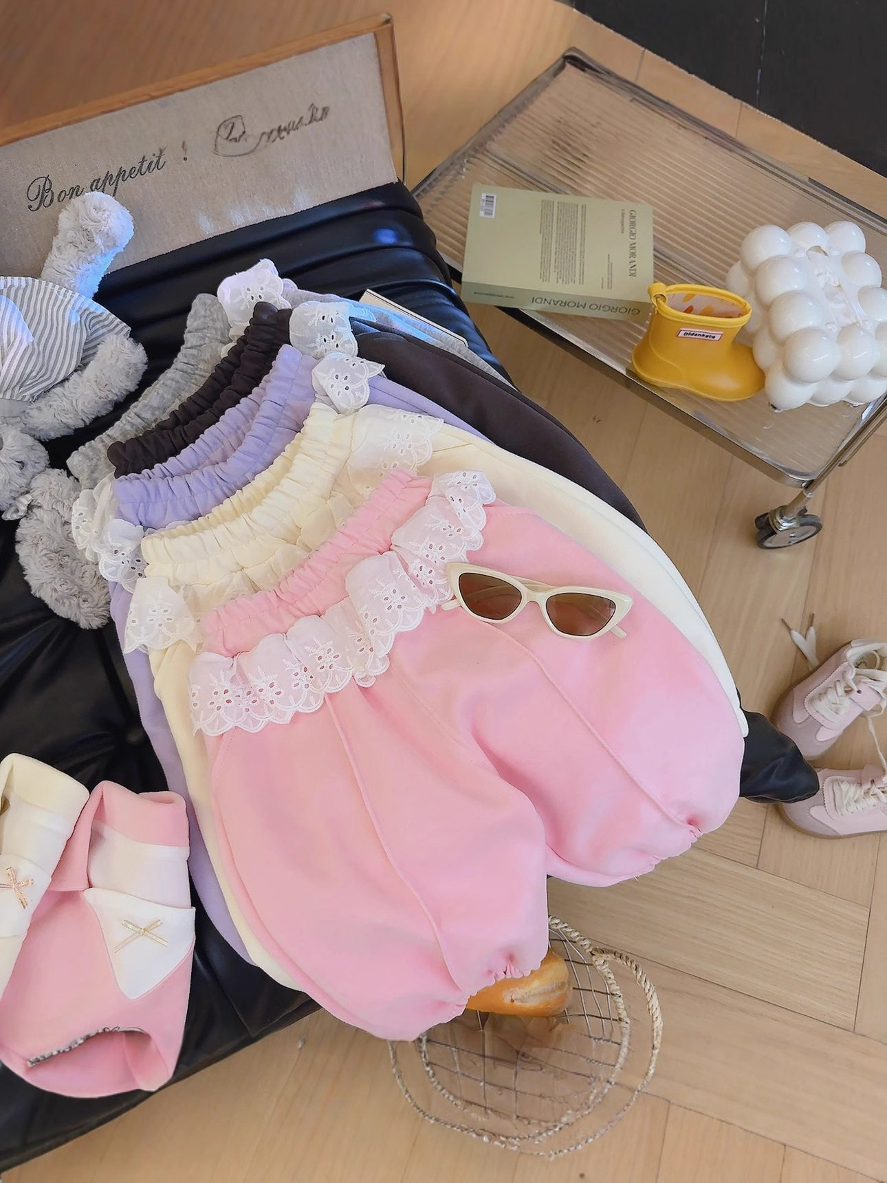 Stylish Patchwork Retro Long Pants, Girls' Autumn Casual Trousers, Baby Lace Fake Skirt Hem Sports Pants for Outerwear