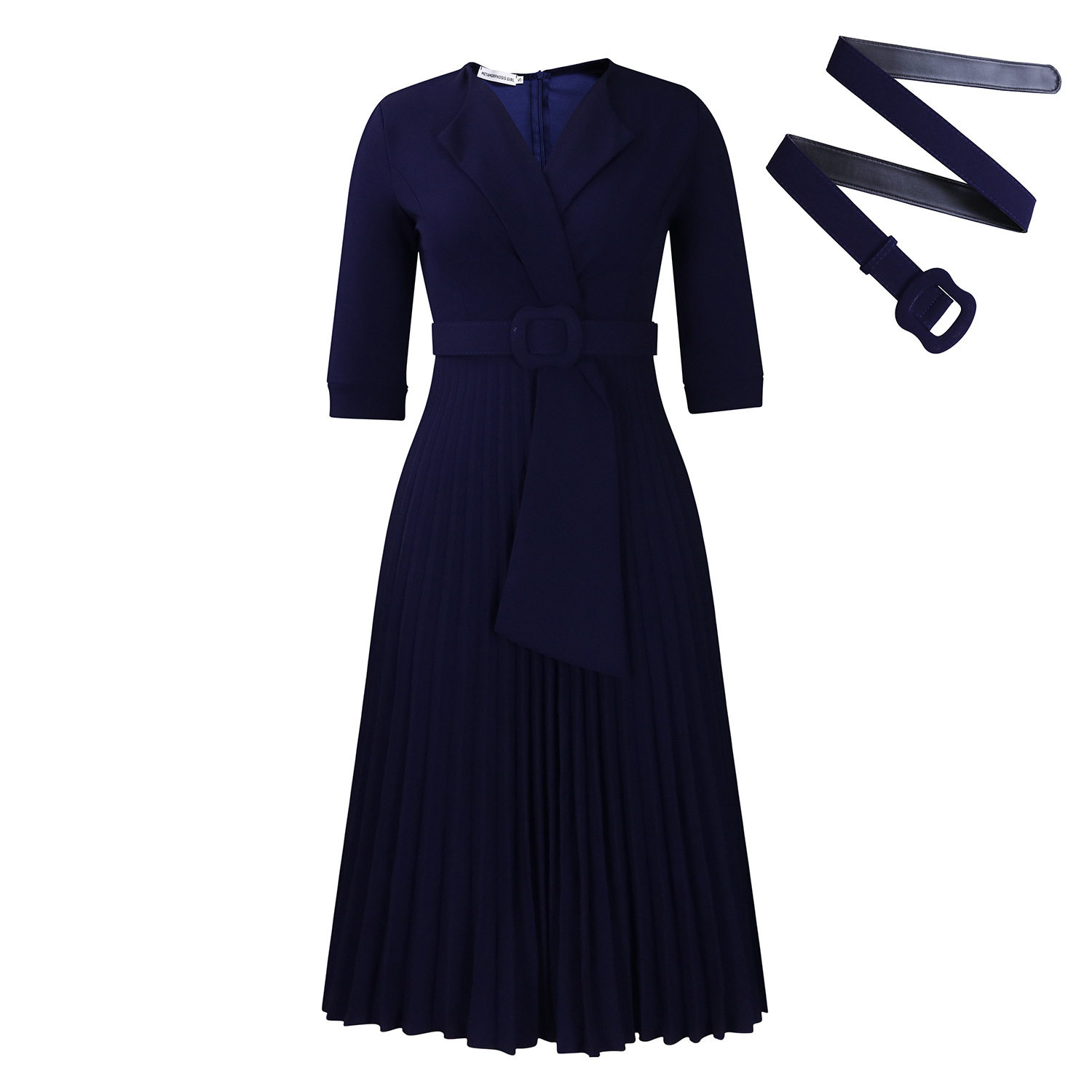 Plus Size African Dress Stylish Suit Collar Pleated Waist Design Fall Winter Collection Wholesale Available