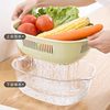Double-Layer Hollow Fruit Basin, Fruit Washing and Draining Basket, Household Fruit Basket, Creative Plastic Vegetable Washing Basket, Kitchen Vegetable Washing Basin