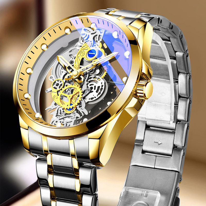 Trager's new double-sided hollow full automatic non-mechanical core tourbillon watch men's cross-border tremolo generation