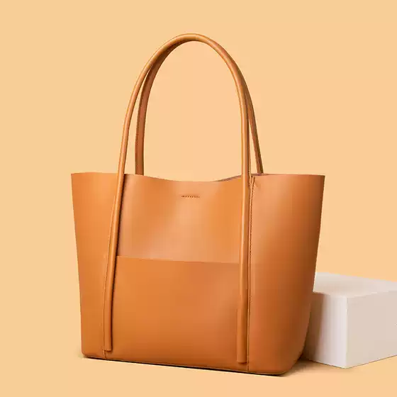 2024 New Genuine Leather Women's Bag Tote Bag Summer Portable Large Bag Cowhide Work Commuter Shoulder Bag Women's Large Capacity