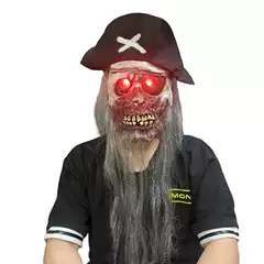 Cross-Border Amazon Best-Selling Halloween Haunted House Popular Witch Pirate Latex Mask - Luminous Pirate
