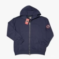 Navy blue red label
