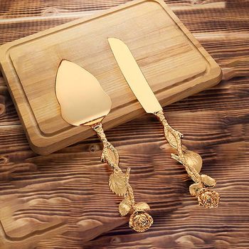 Cake Knife Shovel Western Food Tableware Set Metal Alloy Wedding Ornaments Exquisite Home Set Large Rose Knife Shovel