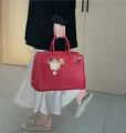 Litchi Pattern Platinum Bag Red -30