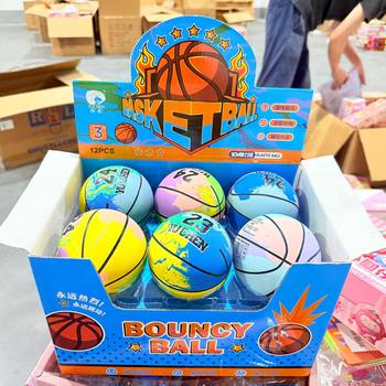 Large 9cm Rubber Elastic Ball Small Basketball Hollow High Elastic Kidsren's Racket Ball Free Inflatable Elastic Ball Wholesale