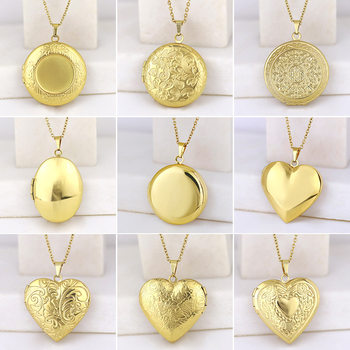 Stainless Steel Glossy Peach Heart Photo Box Pendant Necklace for Women European and American Creative DIY Photo Couple Photo Frame Pendant Necklace