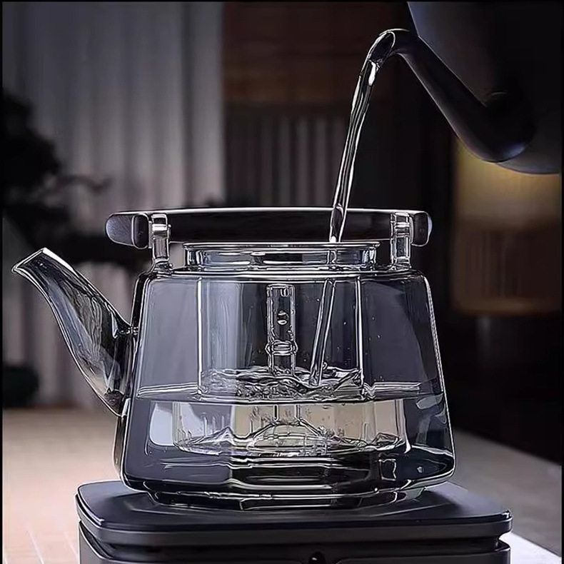 Glass Tea Boiling Kettle Thickened Heat Resistant Tea Making Single Pot Electric Ceramic Stove Special Tea Making and Health Care Scented Tea Steaming Teapot