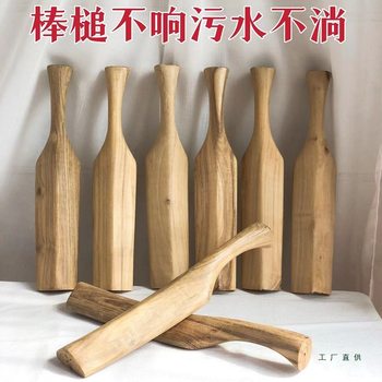 Laundry Stick Wooden Household Mallet Handcrafted Traditional Clothes Hammer Washboard for Knocking Clothes Kneeling Washboard