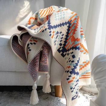 Bohemian Scandinavian Style Office Air-Conditioning Blanket Knitted Blanket Leg Blanket Shawl Dormitory Nap Small Blanket Thick