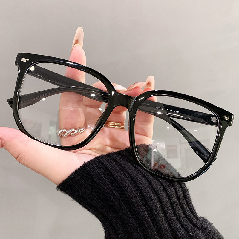 30377 Ultra-Light Plain Tr90 Glasses Frame Large Frame Square Full Frame Anti-Blue Light Glasses for Men and Women Fashionable and High-End