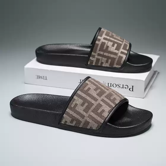 Men's Slippers Hot Style 2025 New Style Boys' Outer Wear Trendy High-End Slippers Non-Slip Home High-End Slippers